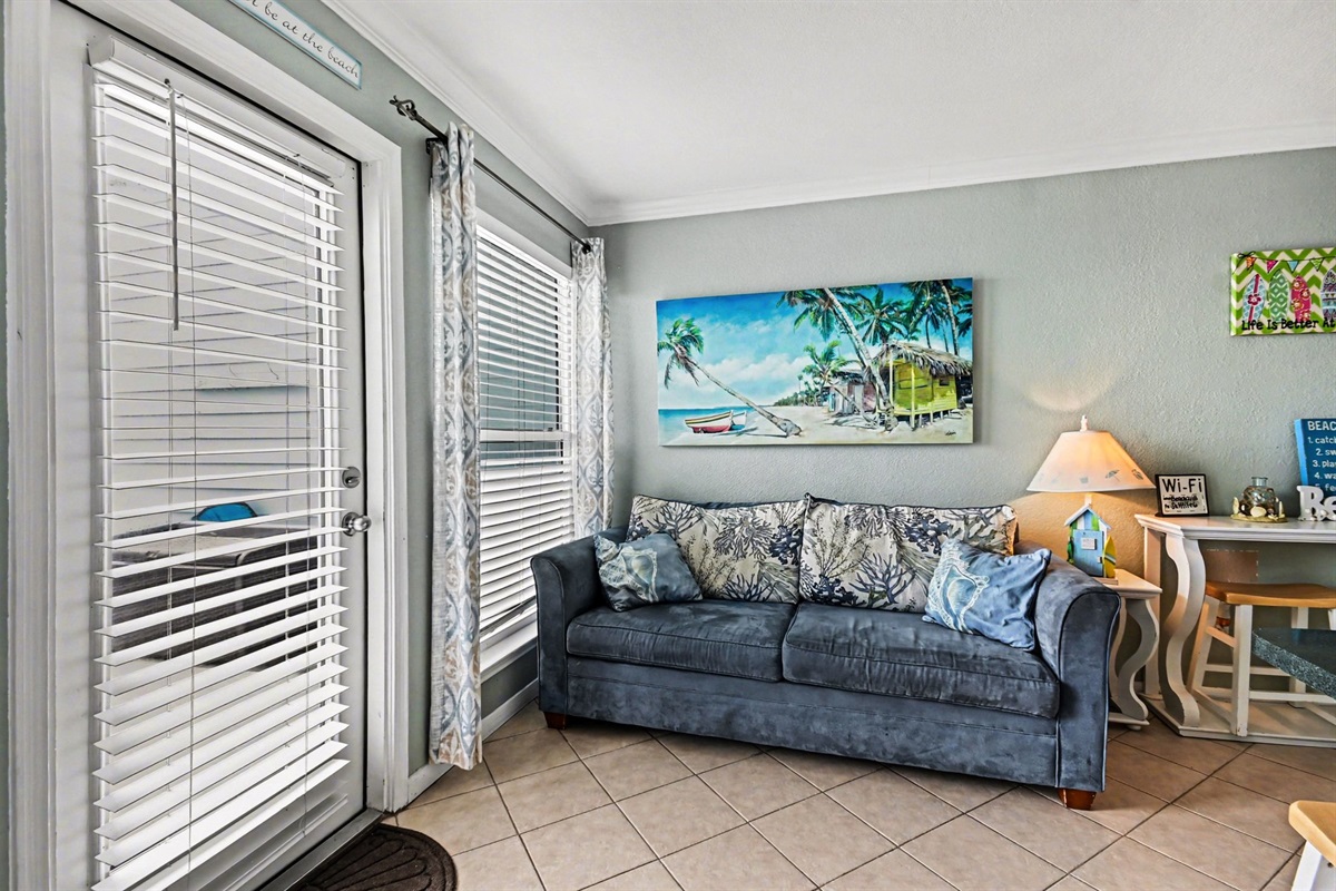 Living room with sleeper sofa