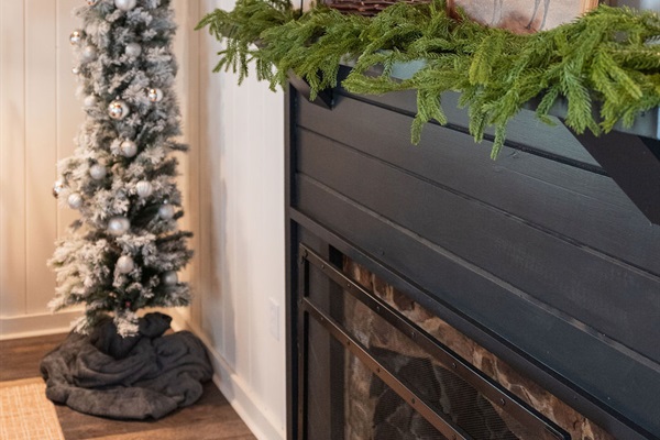 The cabin transforms for the season &mdash; warm lights, festive touches, and cozy holiday magic in every corner.