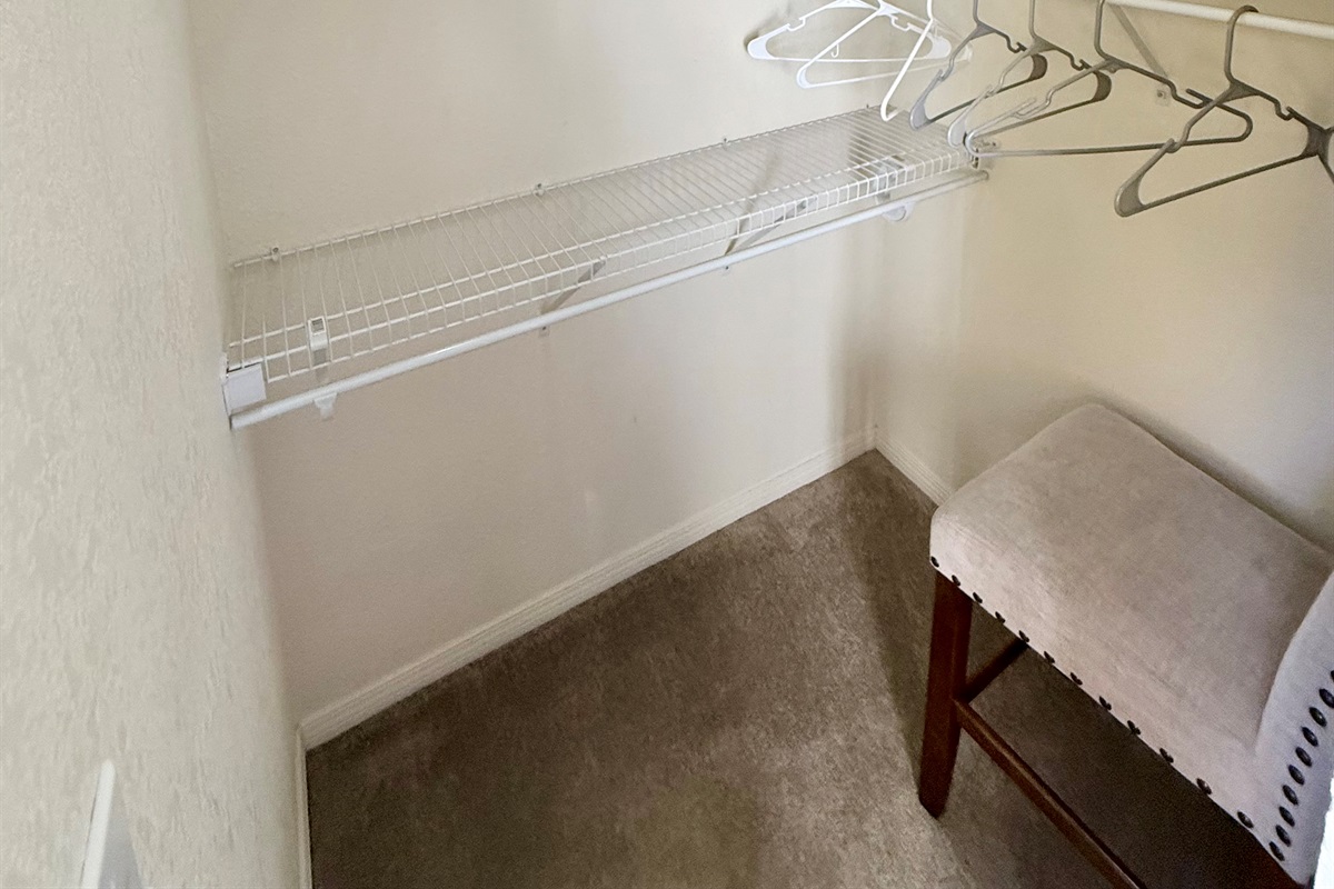 Walk in closet in 2nd bedroom