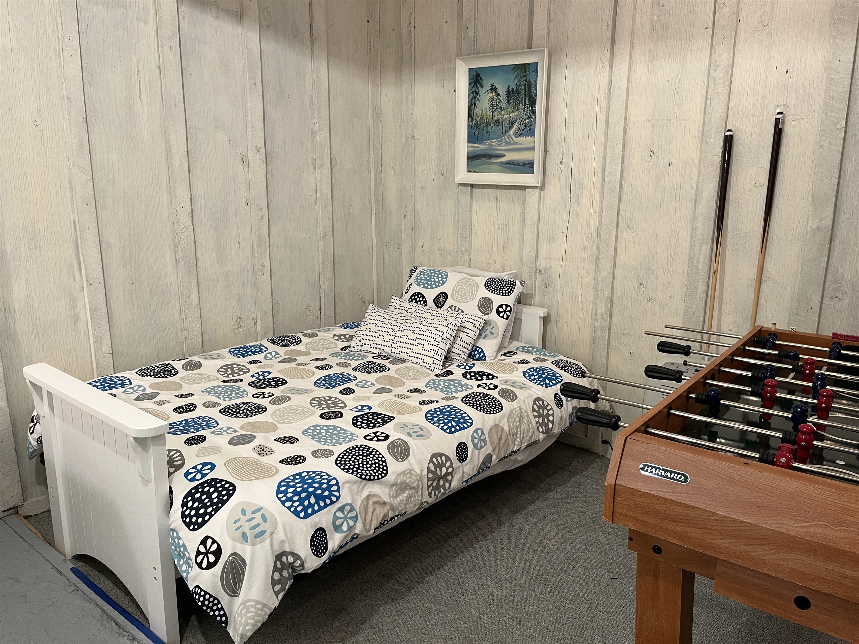 Lower level game room  extra bed
