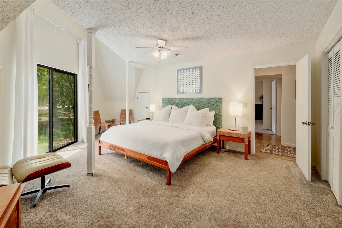 Downstairs king bedroom — restful & spacious