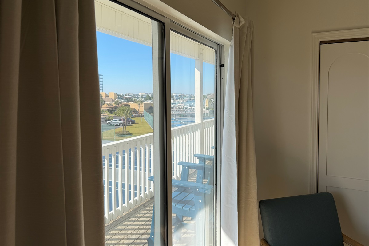View from master bedroom! See the bay and boats!