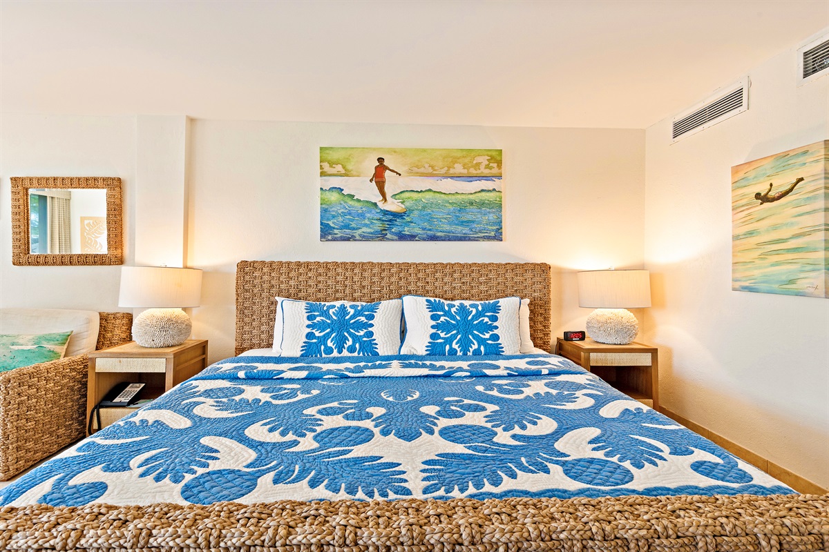 A large king bed invites restful nights