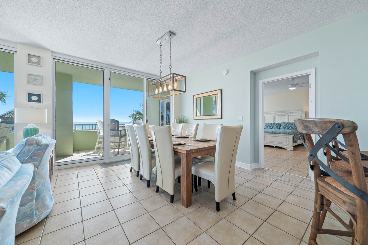 Stylish dining space perfect for entertaining, flowing into a comfortable living area.