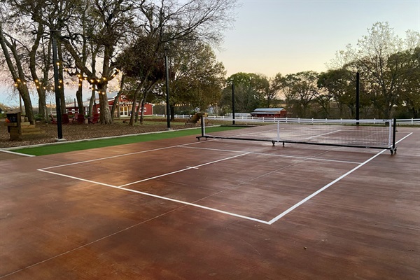 Generously sized court for fun and safety