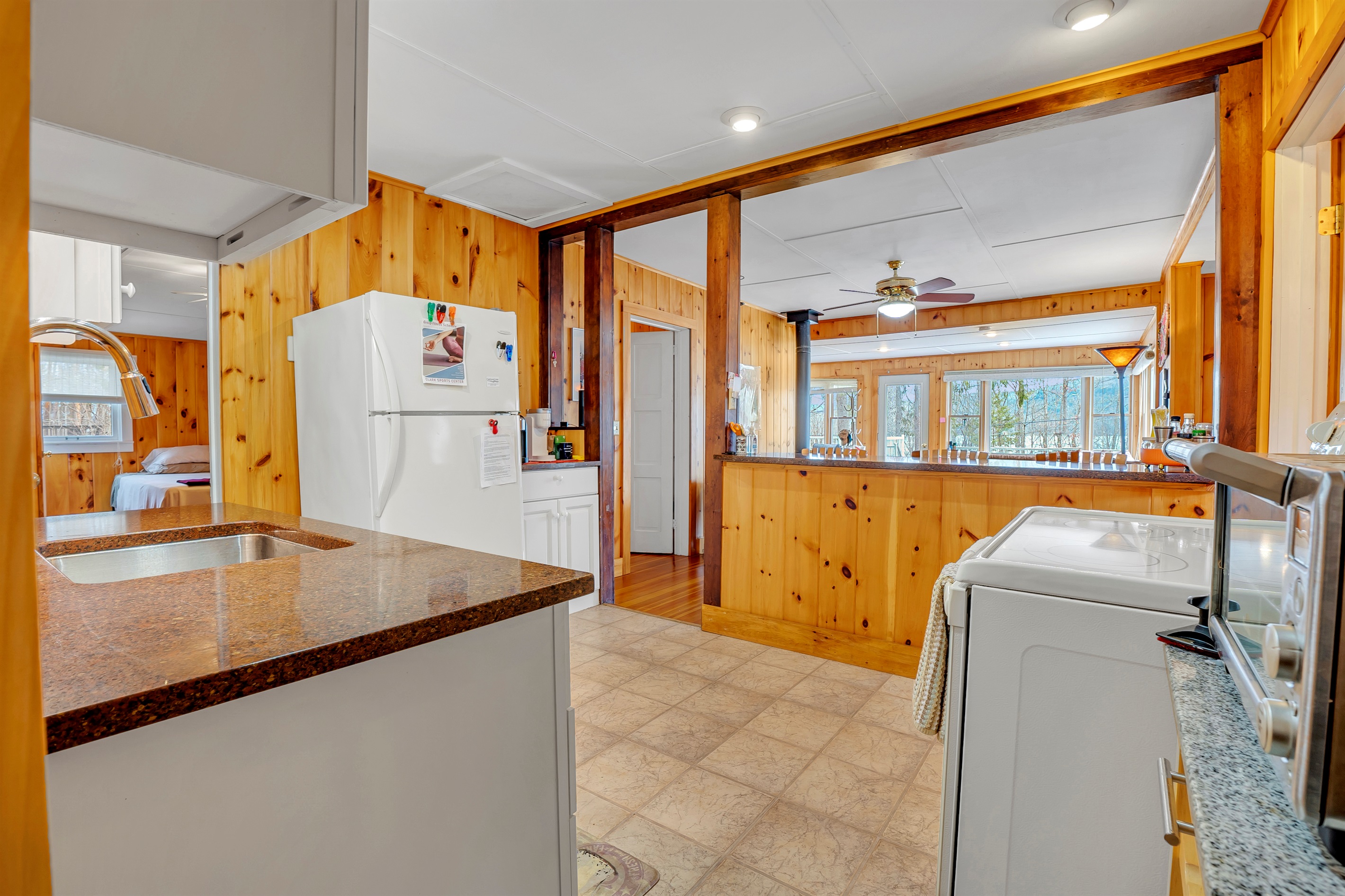 Kitchen into the living room