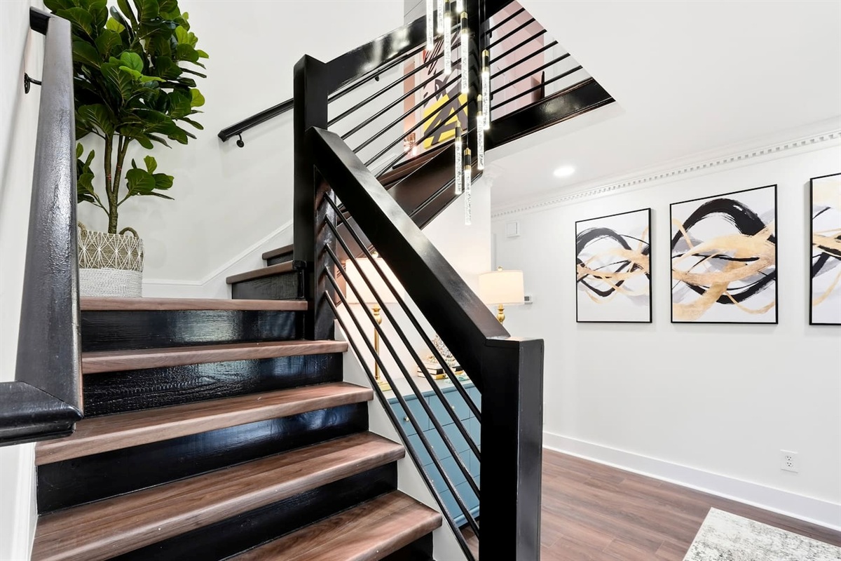 Staircase leading upstairs to the second floor.