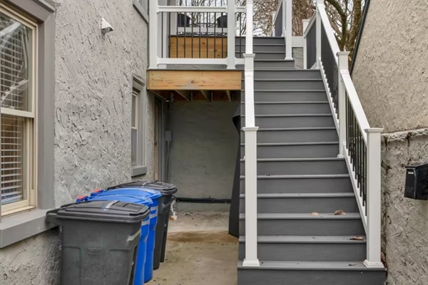 Come on up! These stairs lead straight to your cozy home away from home.