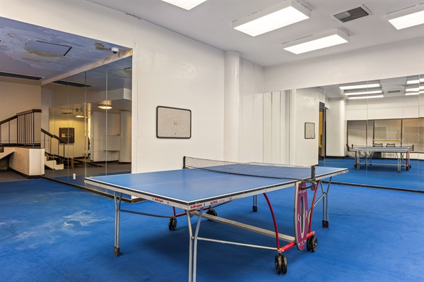 Table tennis available in the same building as the fitness center