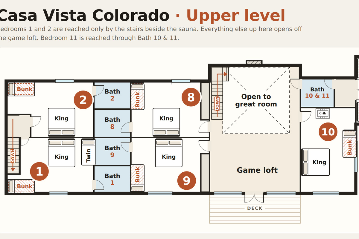 Upper level floor plan