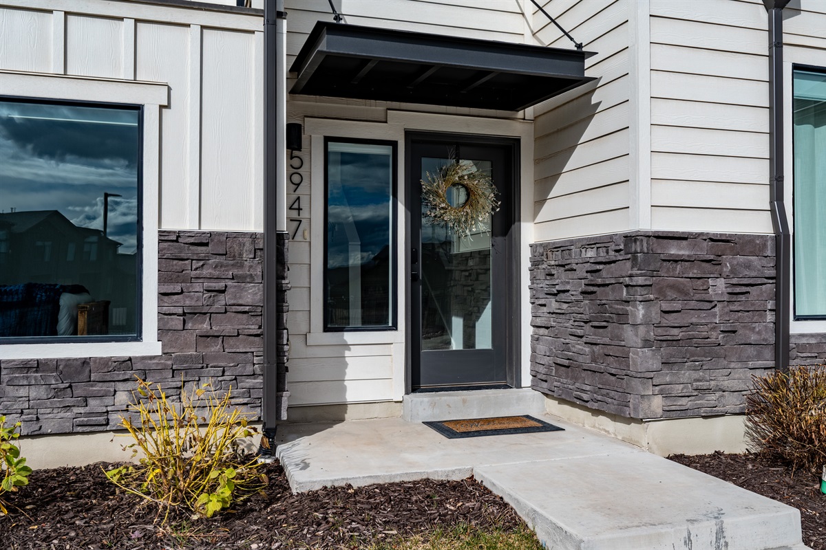 Inviting front door and entryway design.