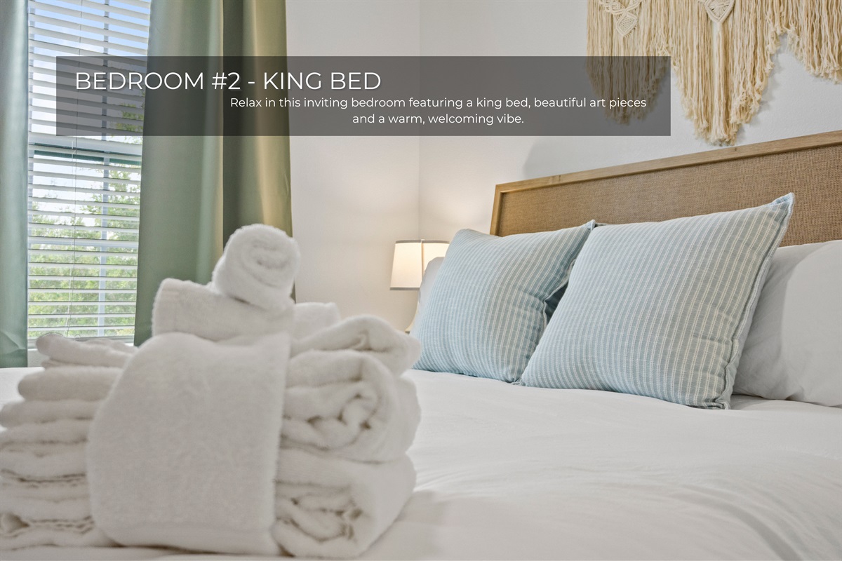 Bedroom 2 features a cozy king bed for restful nights.