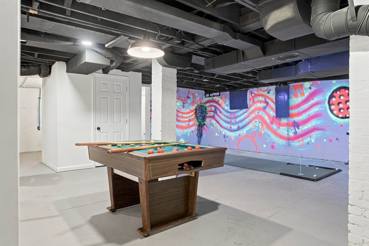 Basement Glow Golf, Karaoke, and Game Room