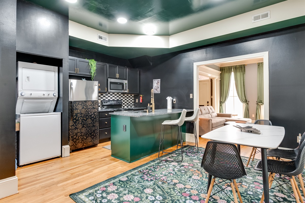 Chic Kitchen & Dining: Stylish space with vibrant decor, perfect for culinary adventures!