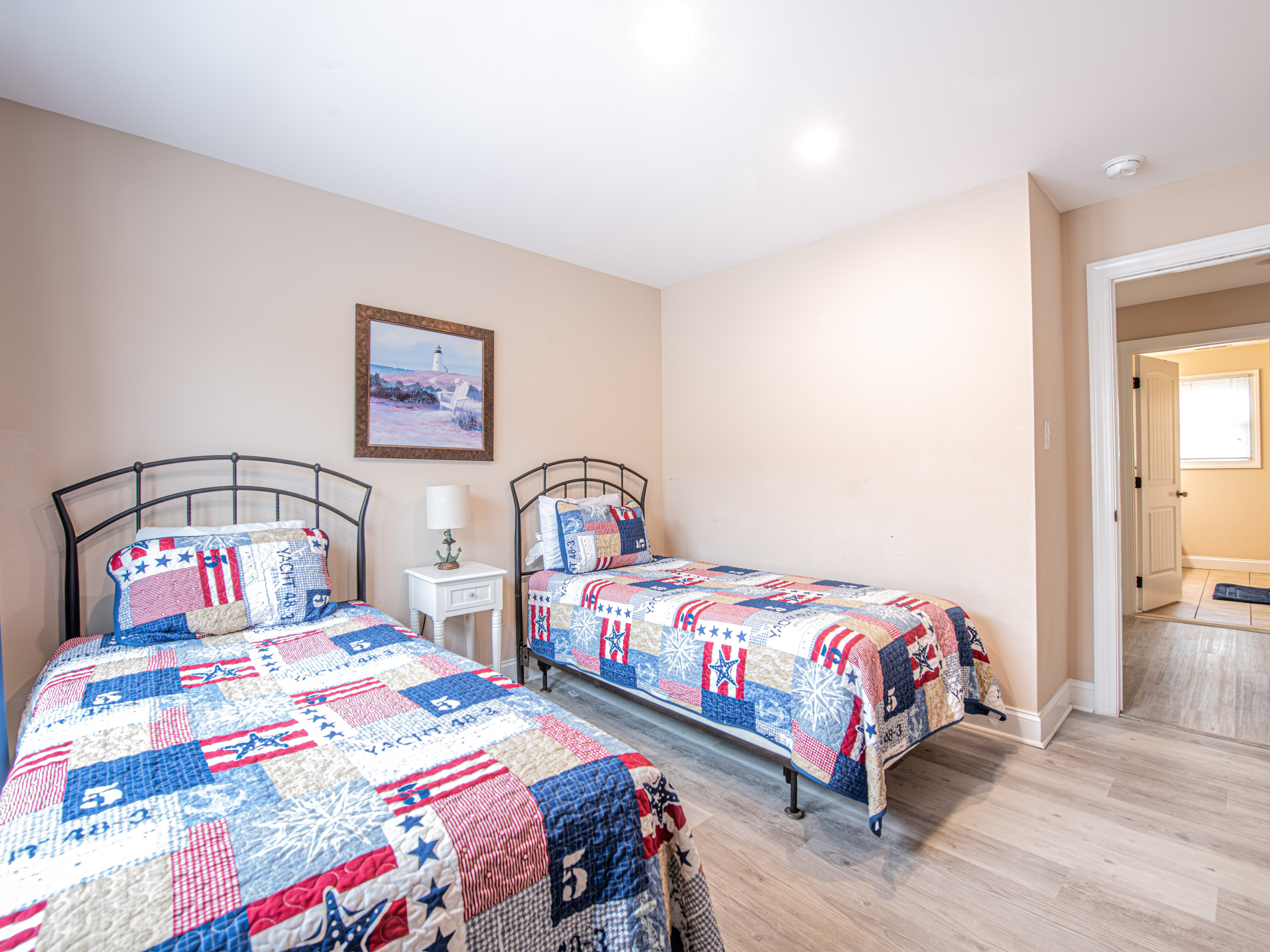 Two Twin Beds and Nautical Decor