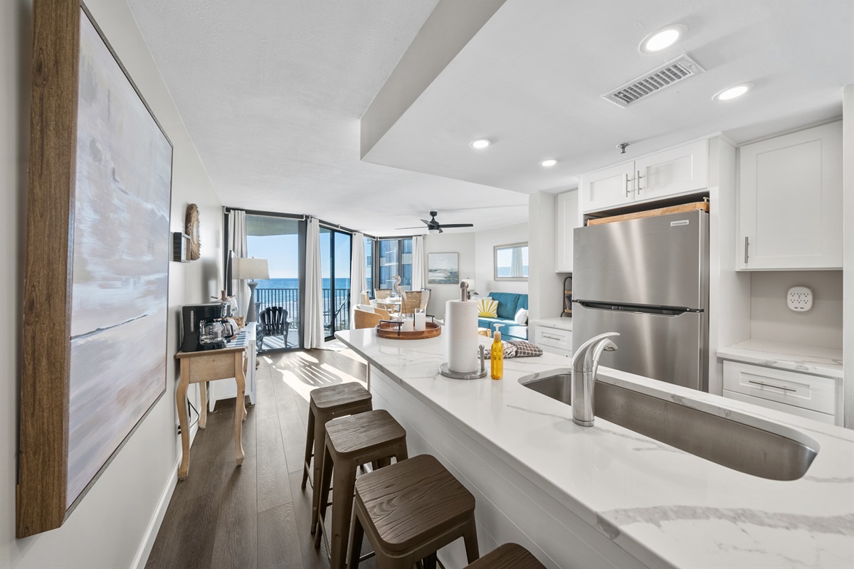 Floor to ceiling views of the Gulf as soon as you enter the condo.