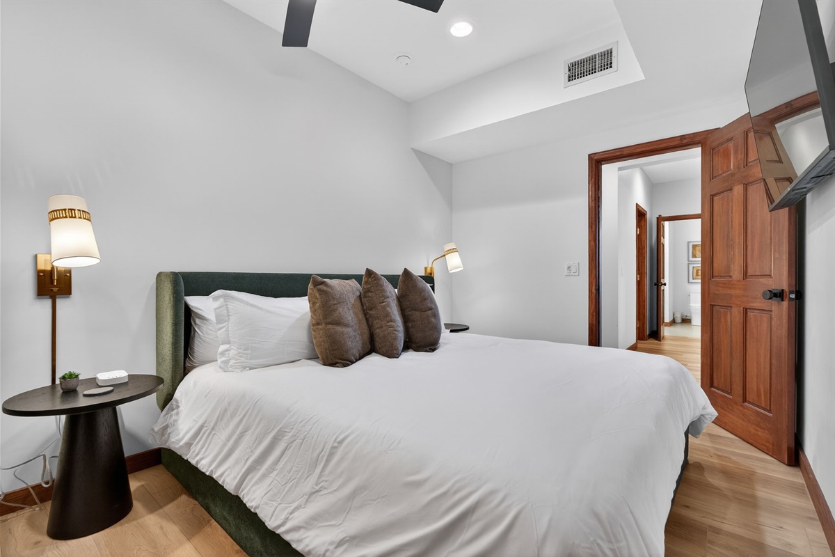 King Bedroom 6- Comfortable space with clean, modern design—perfect for a restful stay. (Downstairs)