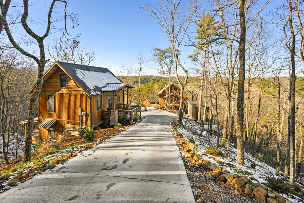 Evergreen Resort...Juniper Cottage on the left and Cypress Springs Lodge on the right