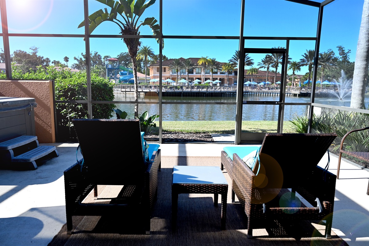 Private lanai overlooking the water