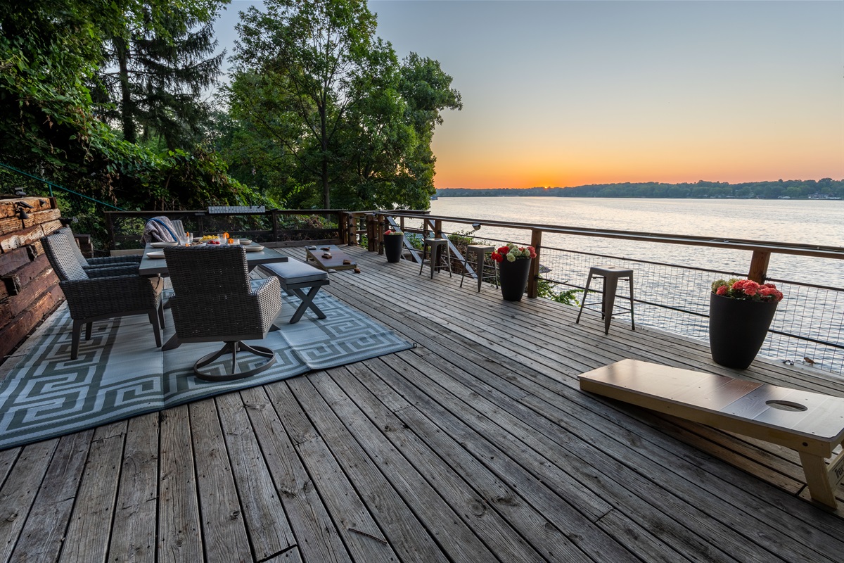 With plenty of seating, corn hole and views from every angle, so many memories will be made hanging out on the activity deck.