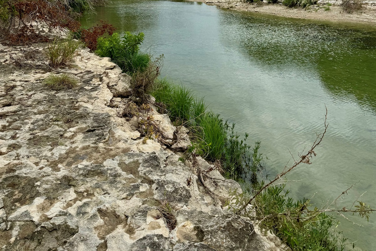 Middle Bosque River access is a 2 minute drive from the cottage.  The water level varies depending on the time of year and recent rains.  