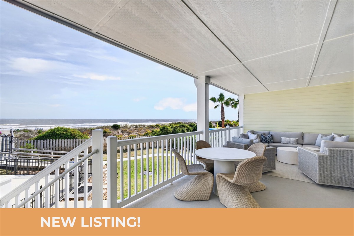 Beachfront Balcony |1006 Ocean Blvd, Isle of Palms, SC | 102 Dunescape | IOP Escapes