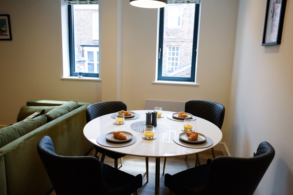 Dining in 2 bed apartment