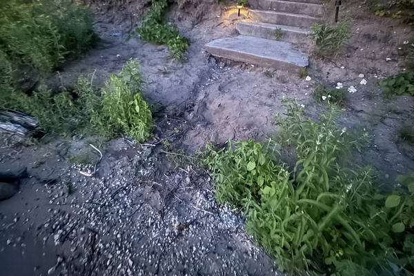 Due to erosion and high water levels, beach area is limited