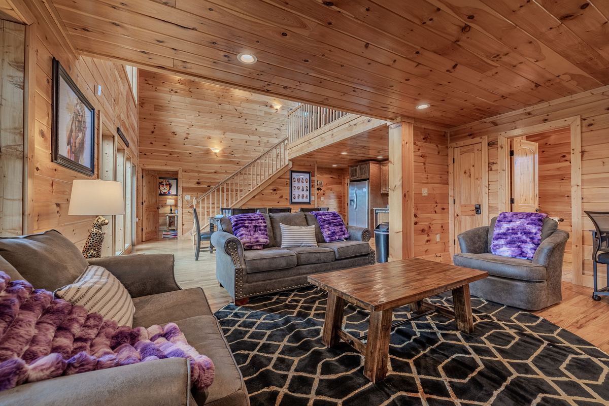 The Grand Lounge blends Smoky Mountain cabin comfort with collected, backstage-lounge character.