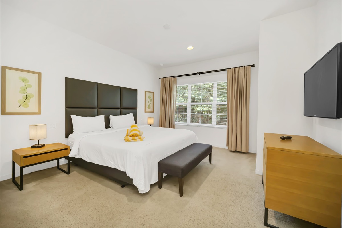 Master bedroom with king bed.
