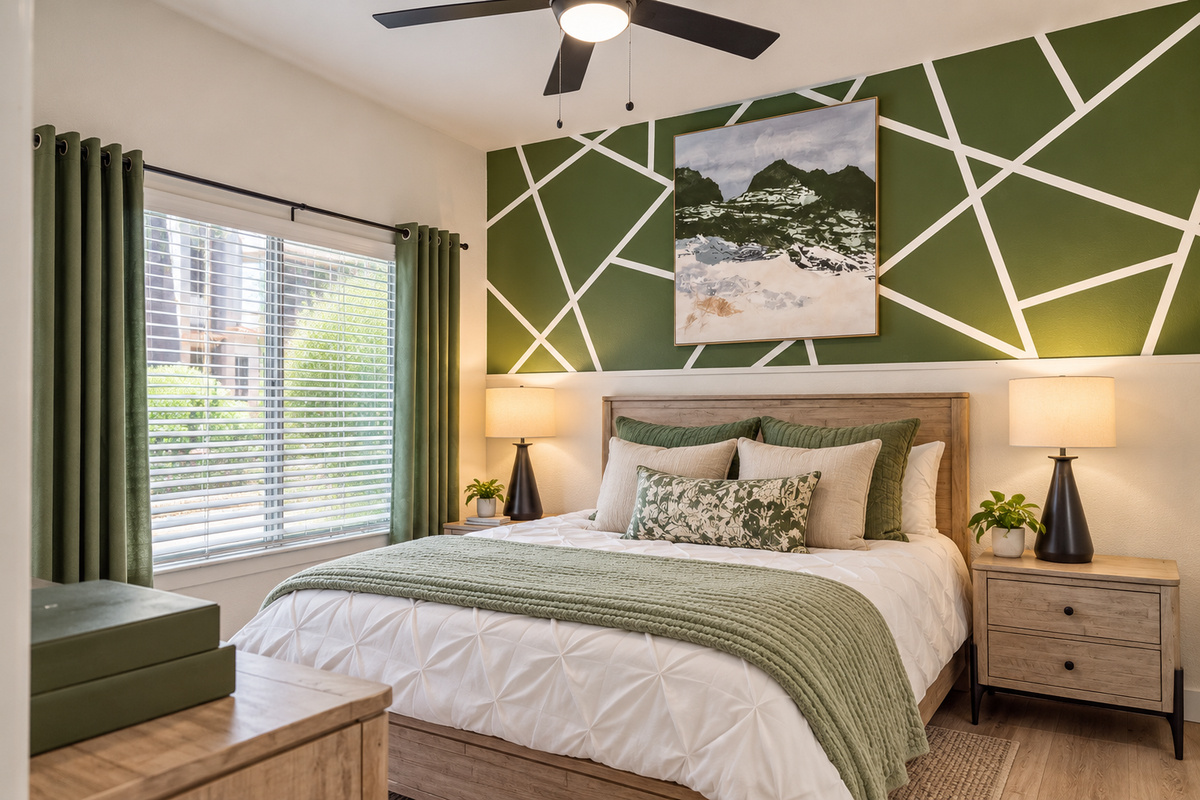 Clean and cozy room with extra comfort in mind.