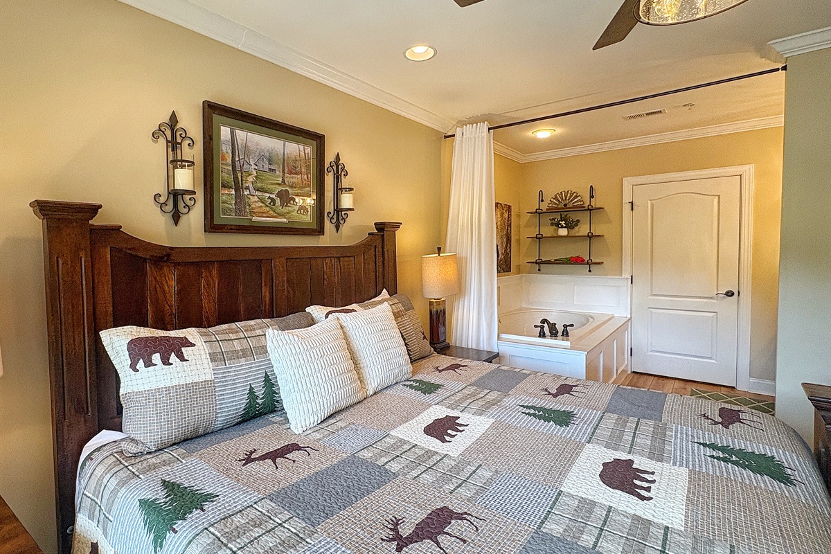 Primary bedroom with jacuzzi tub
