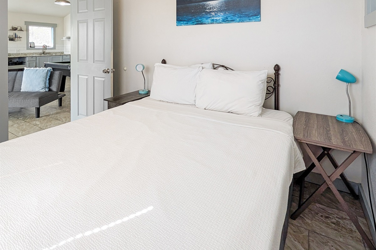 Bedroom #2 offers a queen bed