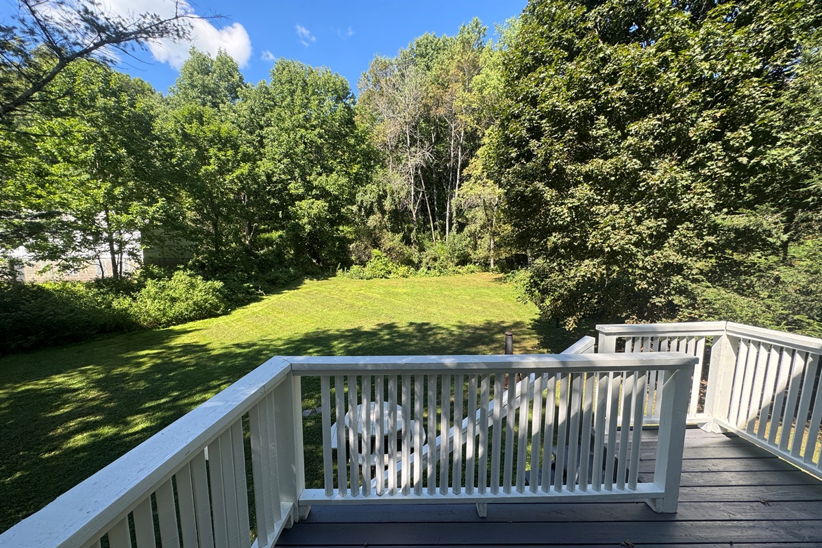 Dandelion apartment balcony view of the large back yard.