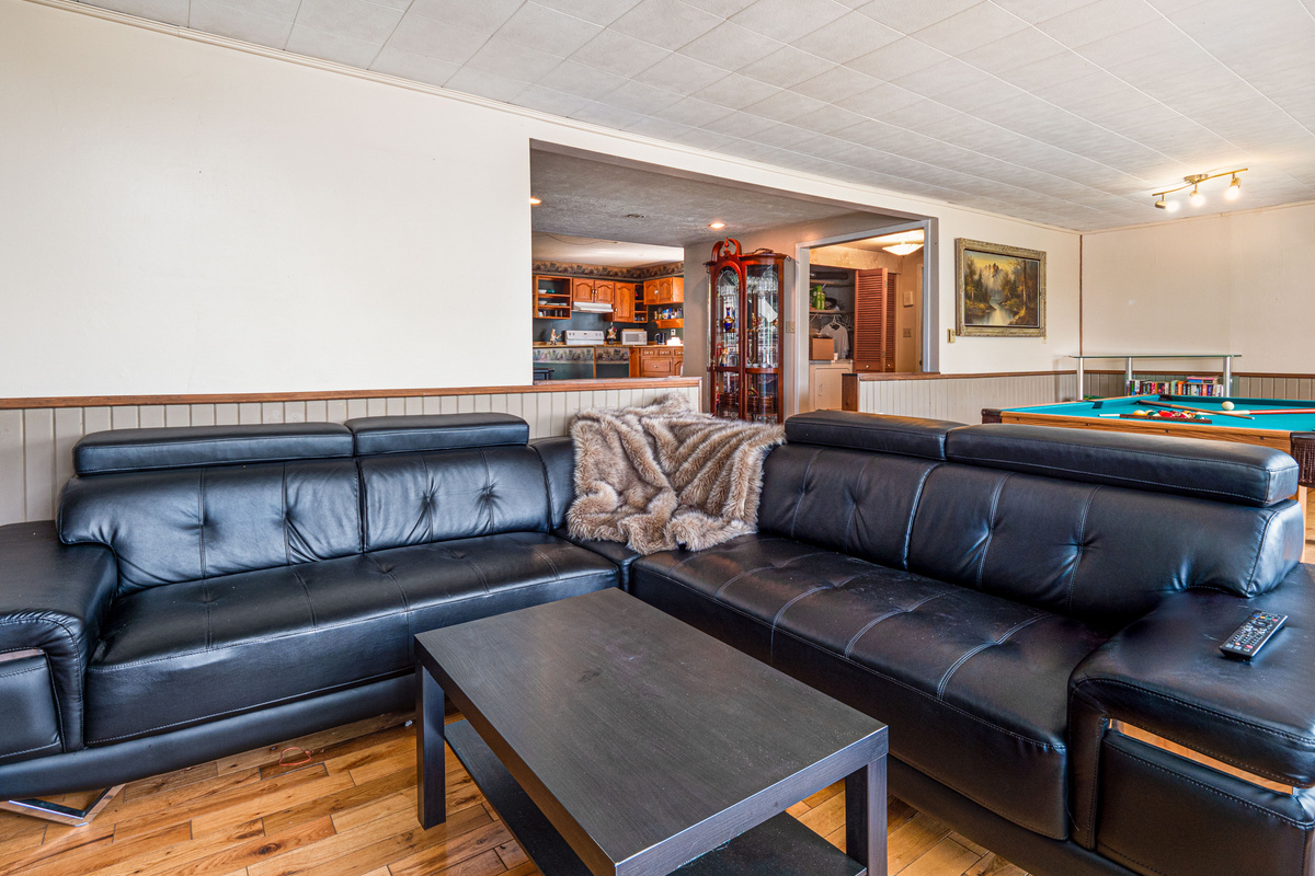 Spacious sectional sofa in the main living area