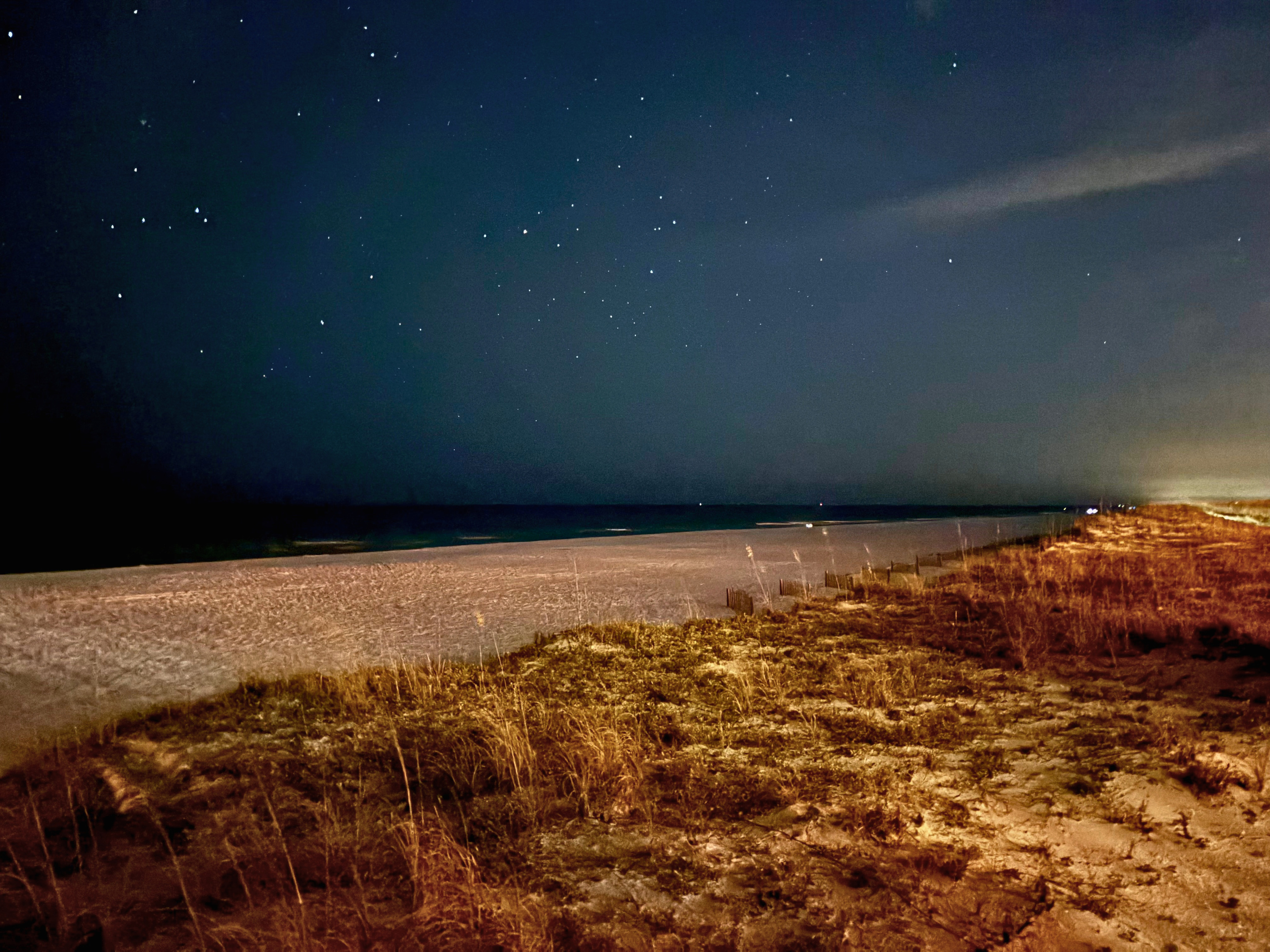 Night time sky from building boardwalk (Sans Souci private access)
