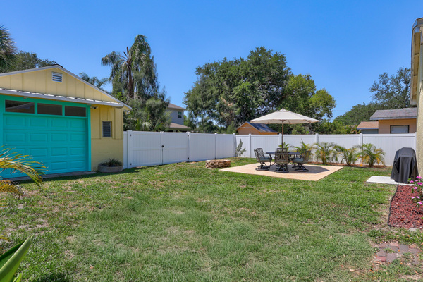 Large backyard fenced