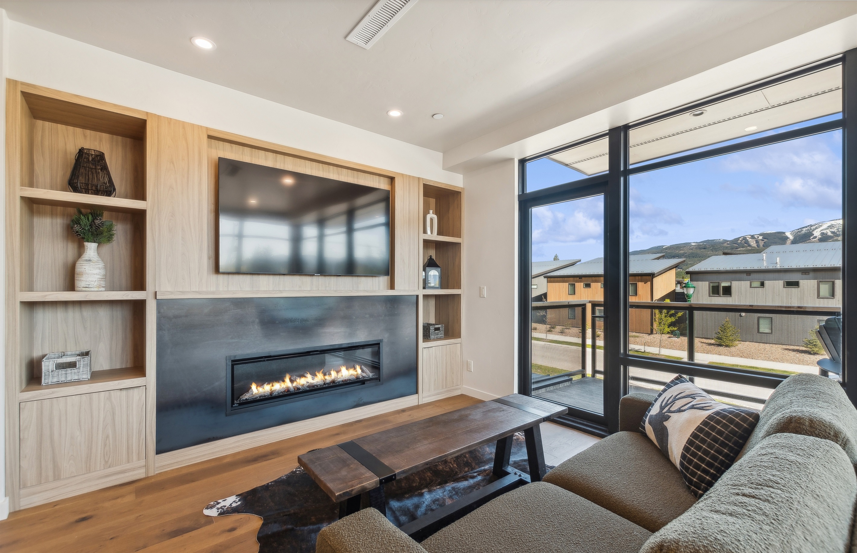 Settle in and enjoy the fireplace