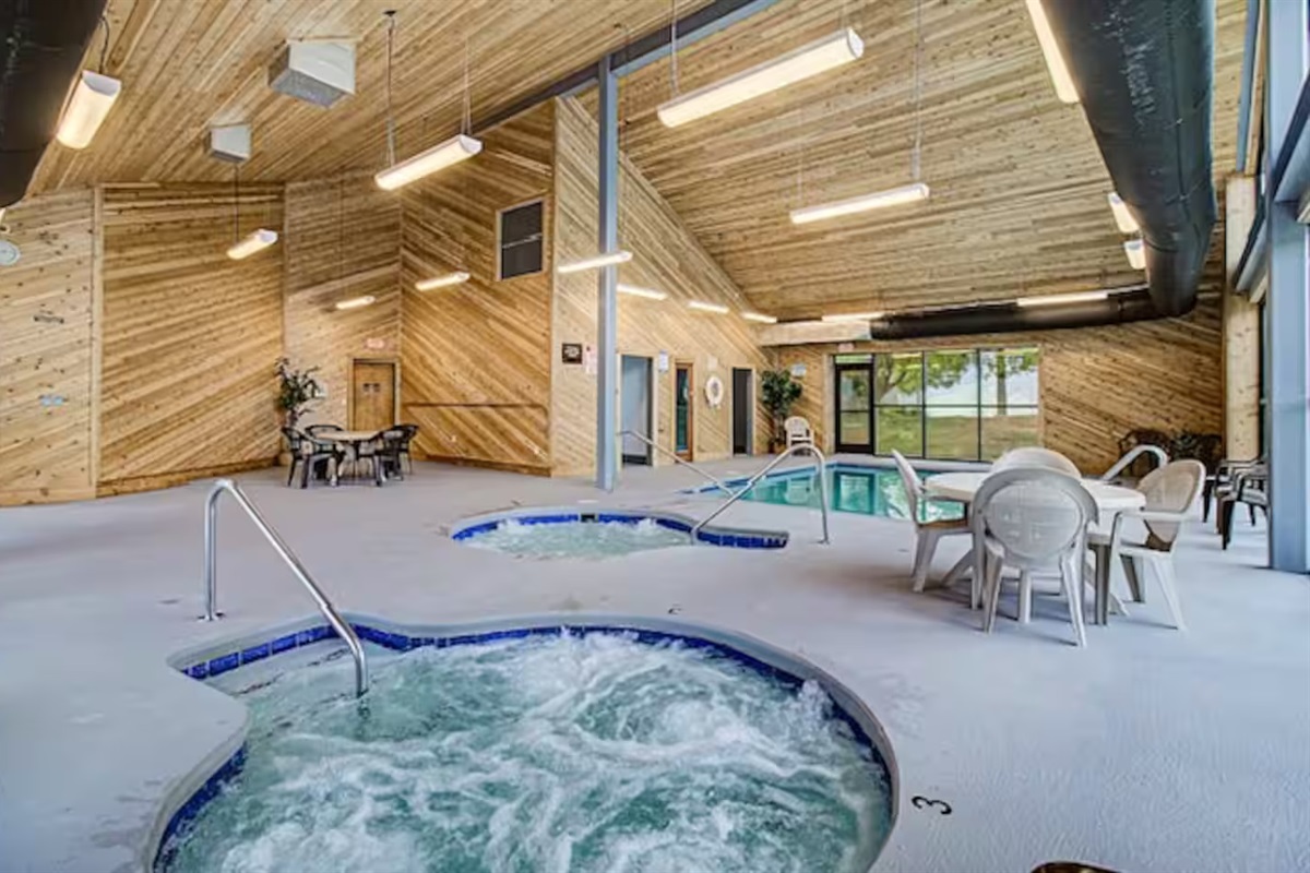 Two hot tubs spas! Open daily til 9:45pm