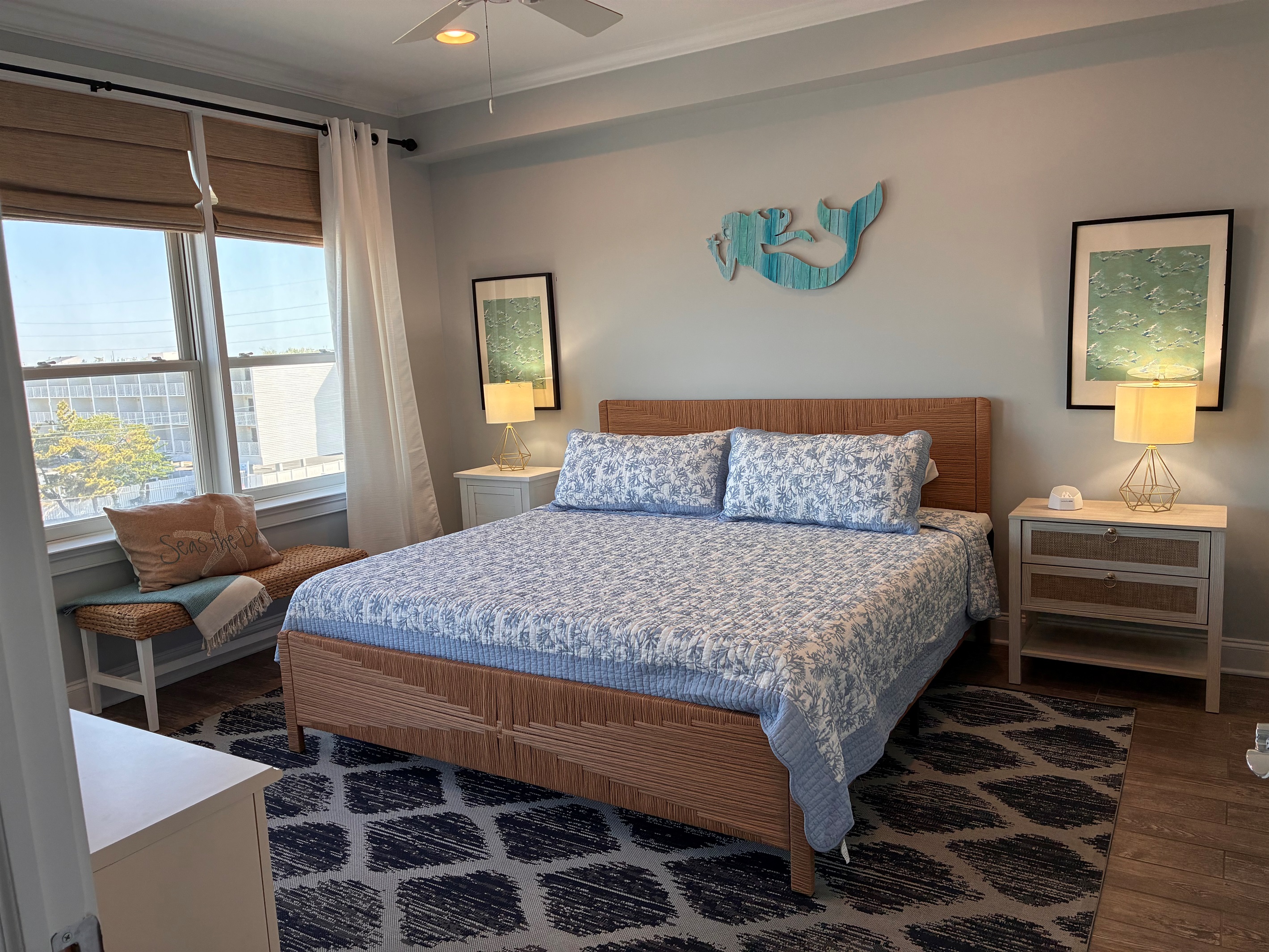 Primary ensuite bedroom, recently remodeled with King bed