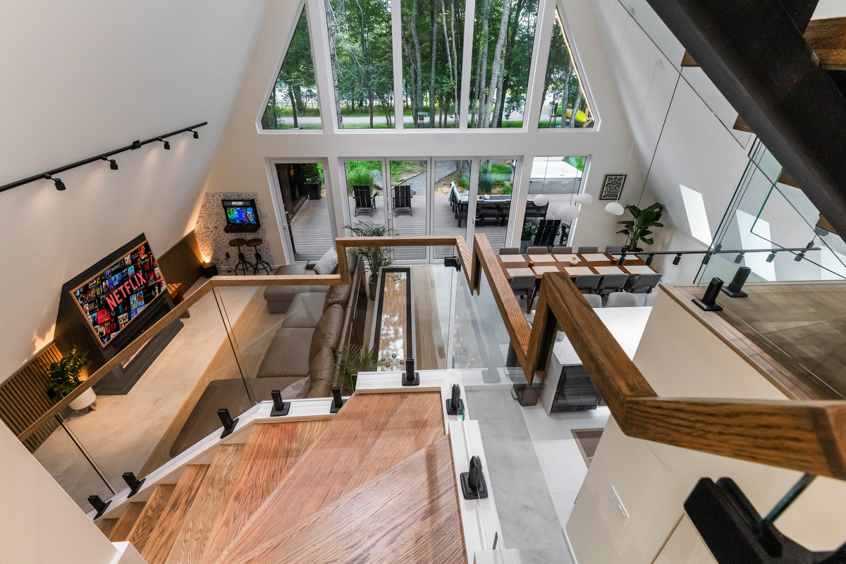 Looking down on the whole great room