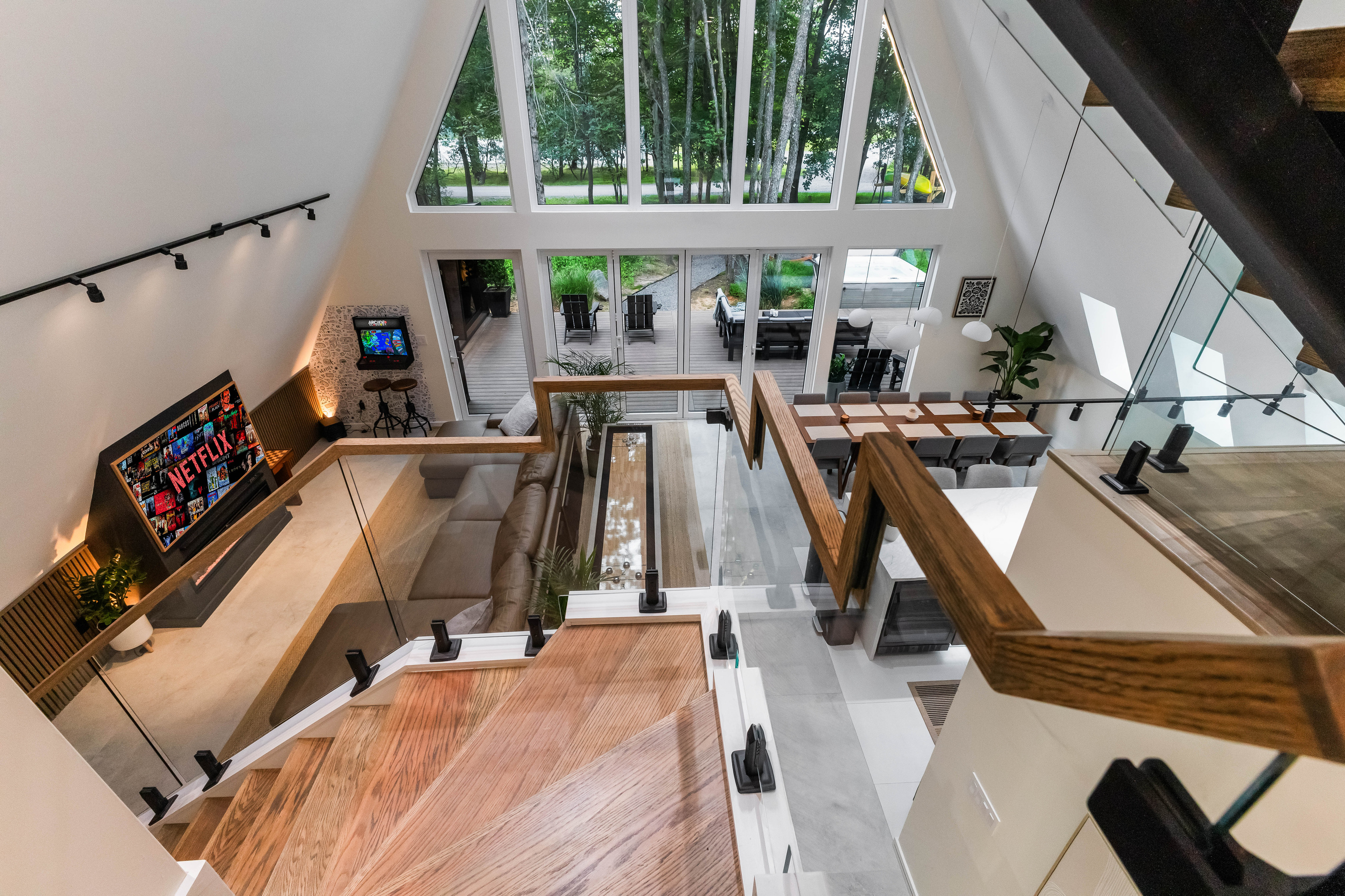 Looking down on the whole great room