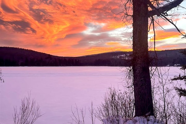 winter sunset over Star Lake