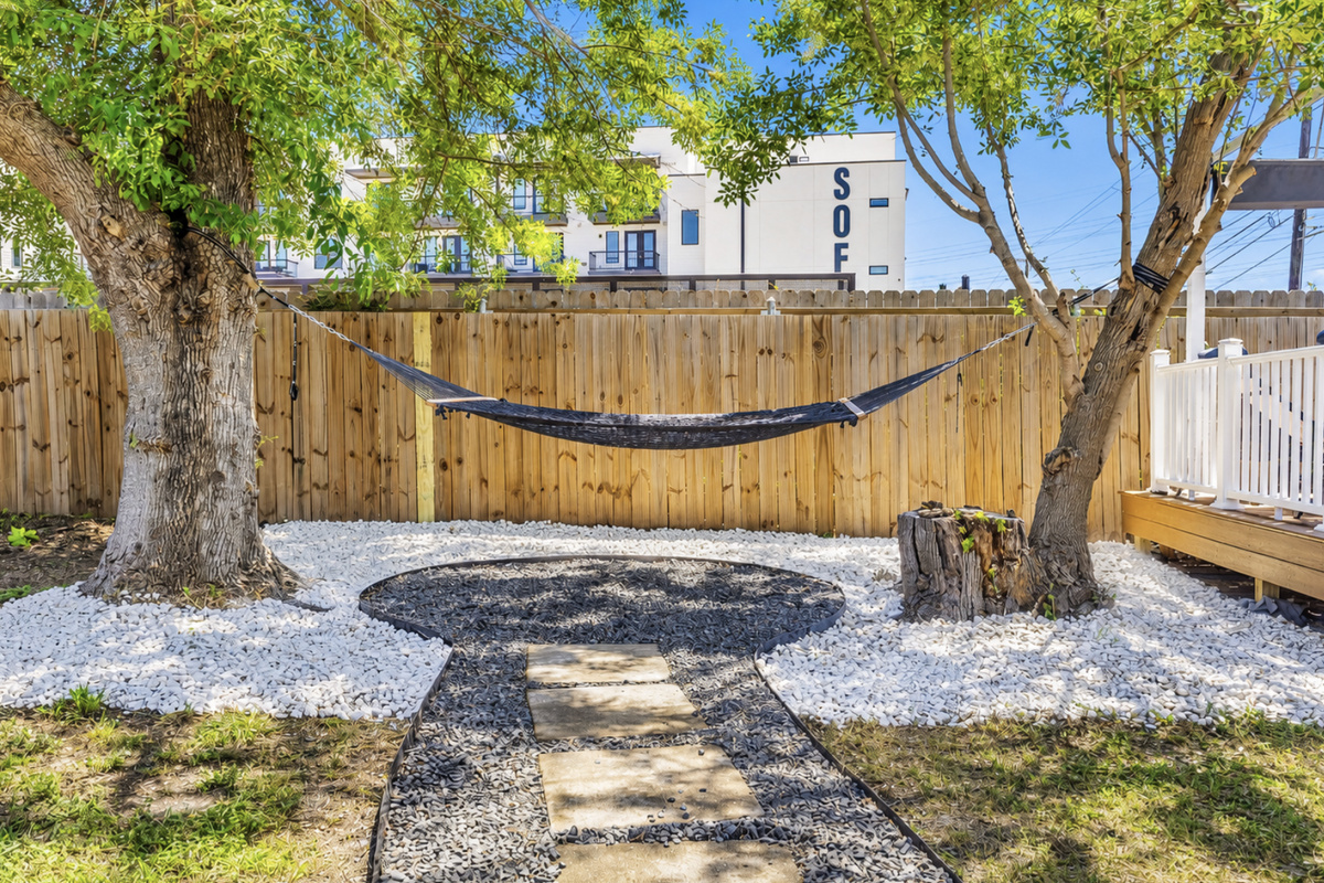 Swing into relaxation in your own private hammock paradise. Perfect for sun-soaking!