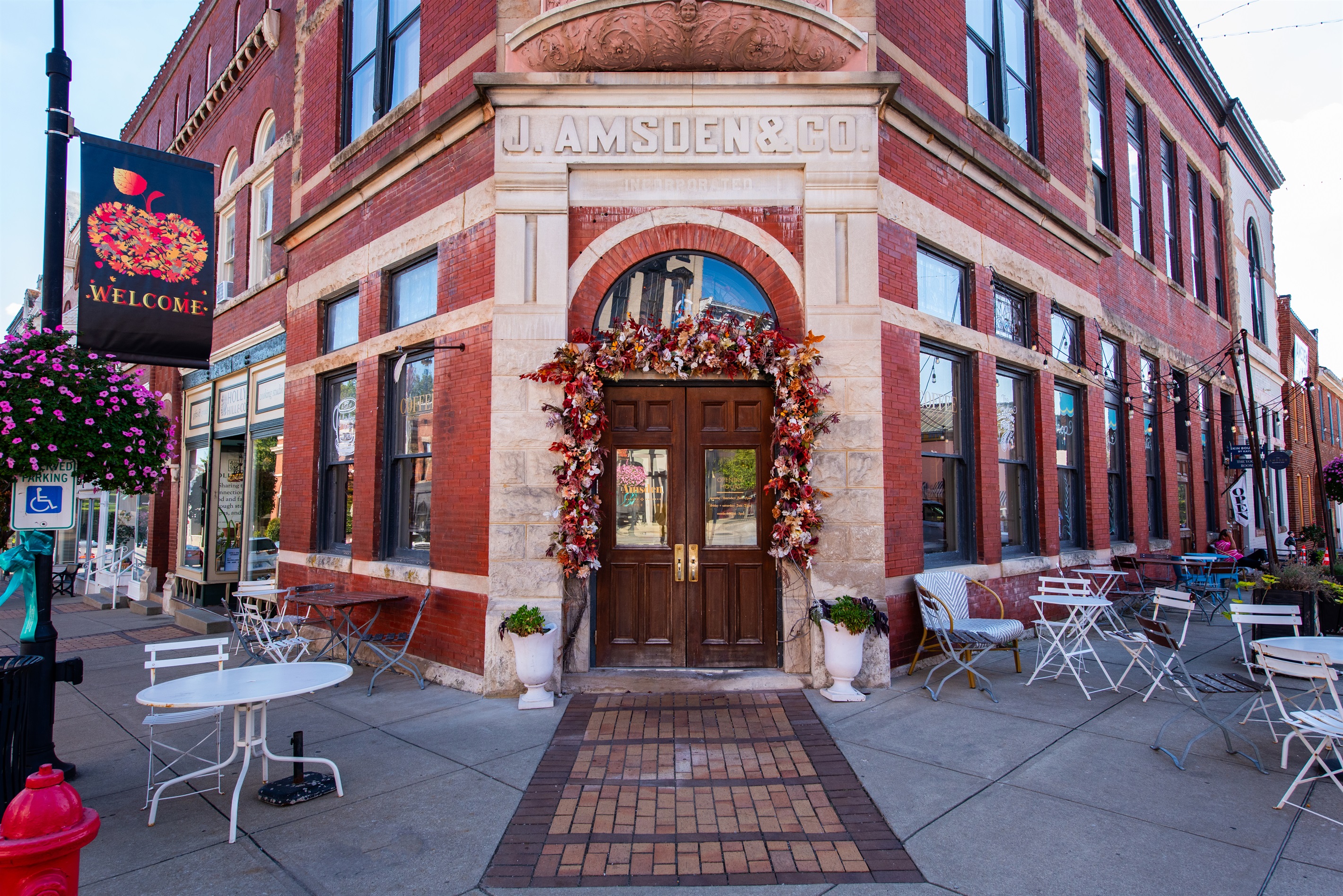 Amsden coffee located across the street