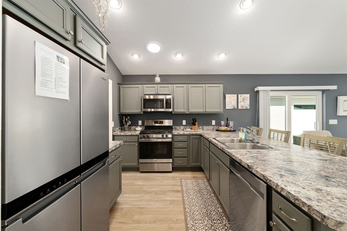 Fully equipped kitchen with plenty of counter space.