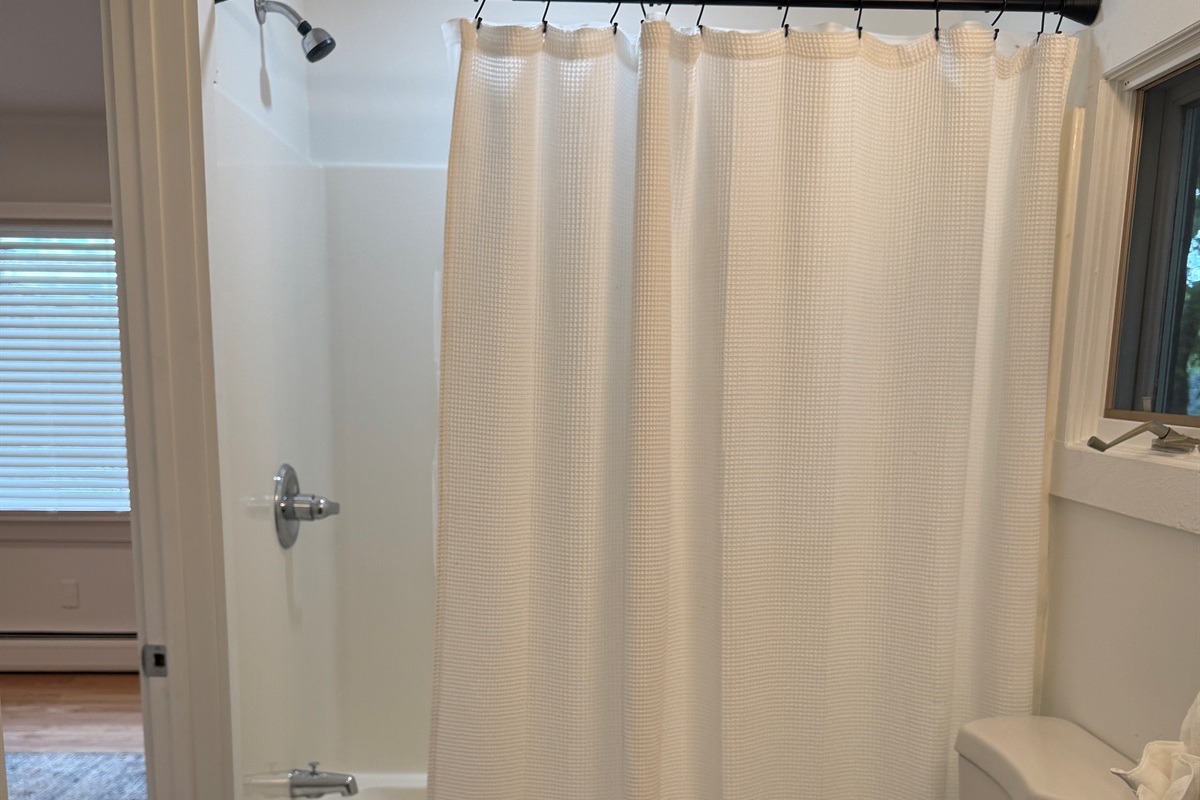 En-suite bath in 1st floor Queen w/ tub/shower