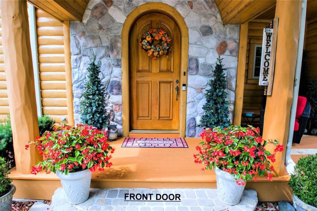 This is the beautiful front door to the Lodge