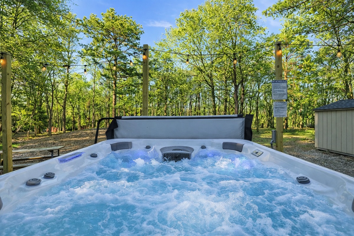 Sink into the hot tub, feel the jets work their magic and let every bit of stress dissolve into the steam