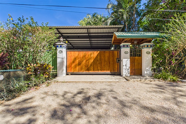 Brand new electric car gate and separate pedestrian gate